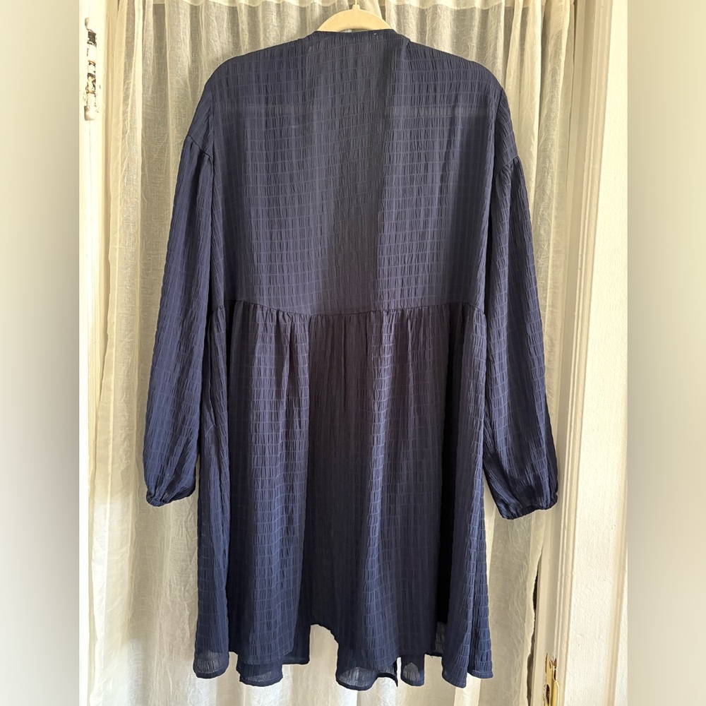 Samsøe Samsøe Jolie Long Sleeve Wrap Dress Dark Navy Size L - Picture 6 of 9